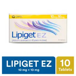 Lipiget Ez Tablets 10Mg/10Mg (1 Box = 1 Strip)(1 Strip = 10 Tablets)