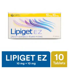 Lipiget Ez Tablets 10Mg/10Mg (1 Box = 1 Strip)(1 Strip = 10 Tablets)